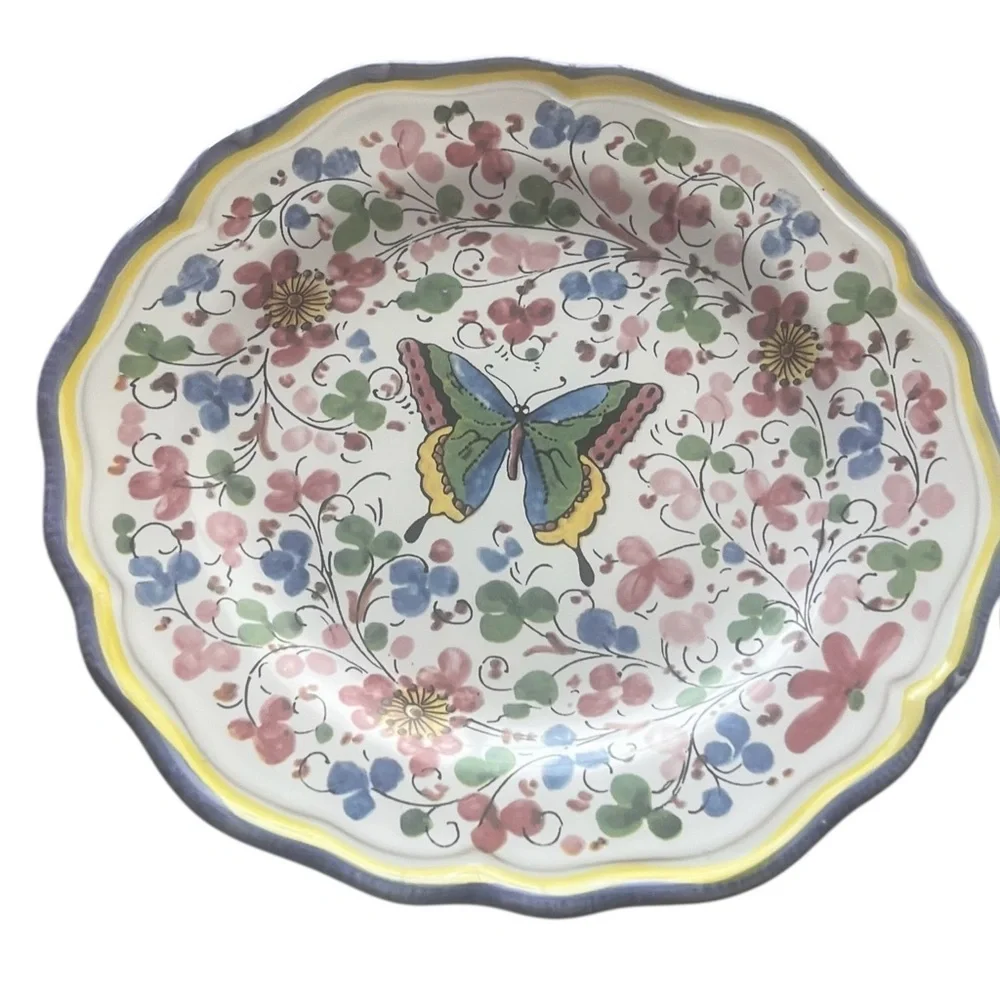 Sur La Table Butterfly Salad Plates Four Hand Painted